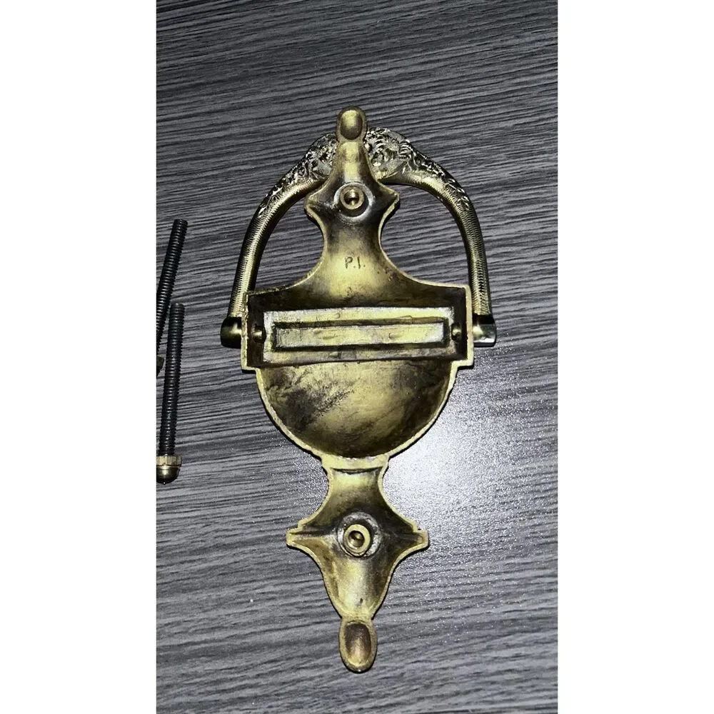 Door Knocker traditional Style Engraved The Johnsons Brass Vintage  2 Screws 4”